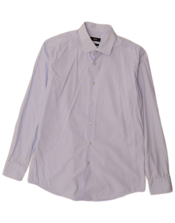 Hugo Boss Chemise slim fit pour homme Taille 42 16 1/2 Large Bleu