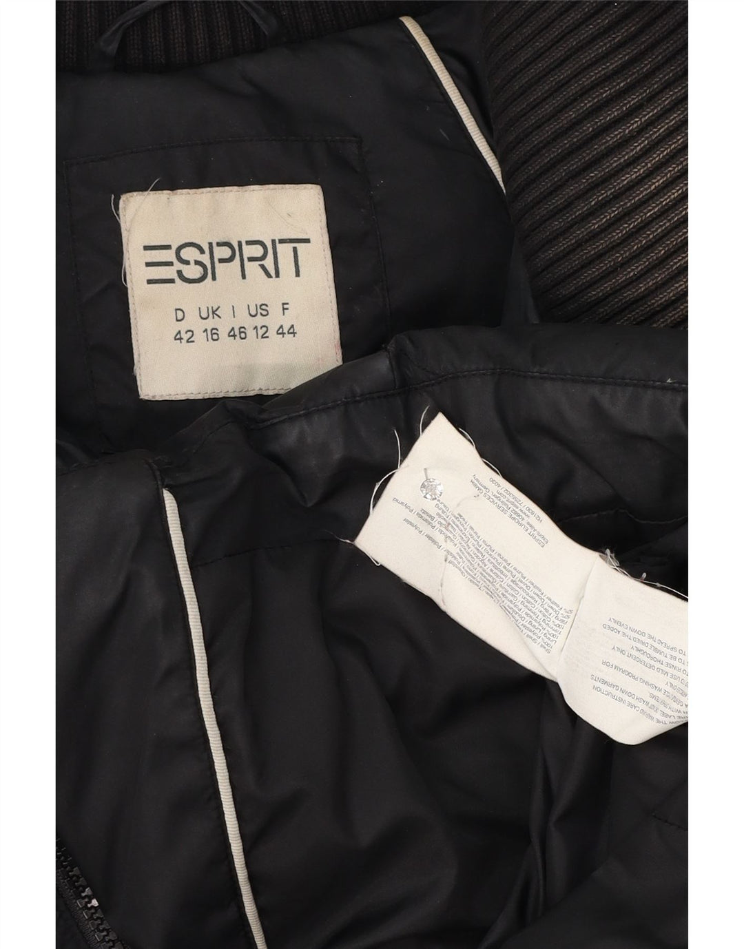 Esprit Veste matelassée pour femme UK 16 Large Noir Polyester