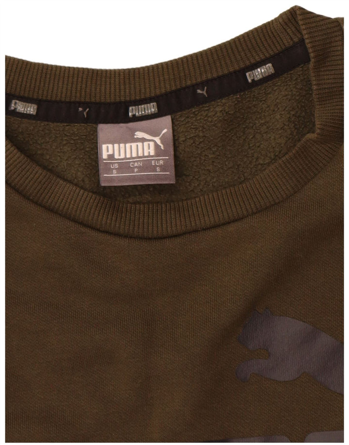 Puma Sweat-shirt graphique pour homme en coton kaki Taille S