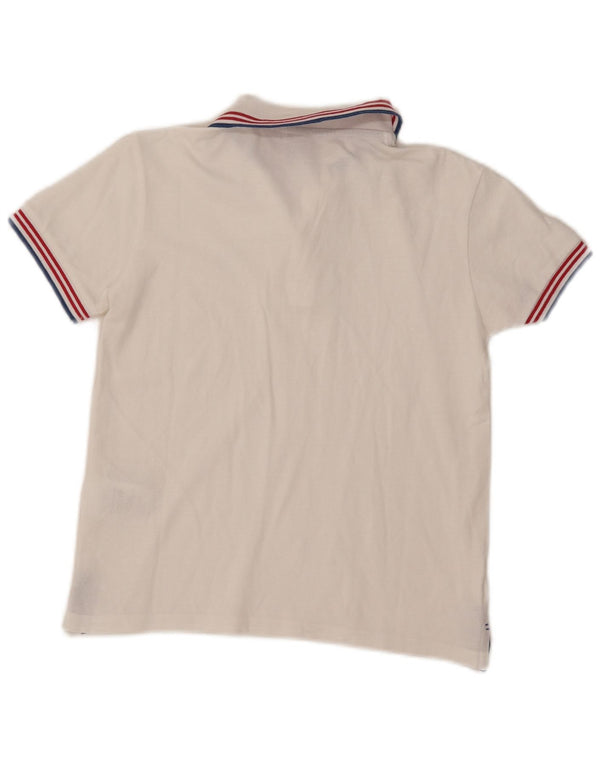 North Sails Boys Polo Shirt 9-10 Years White Striped Cotton