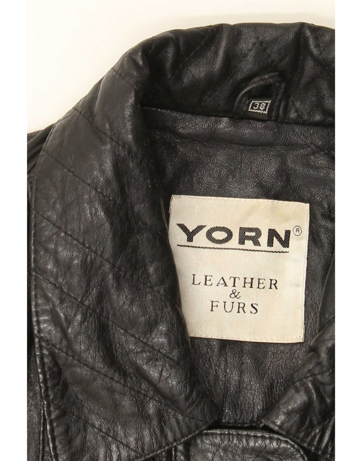 Yorn Manteau en cuir pour femme EU 38 Noir moyen