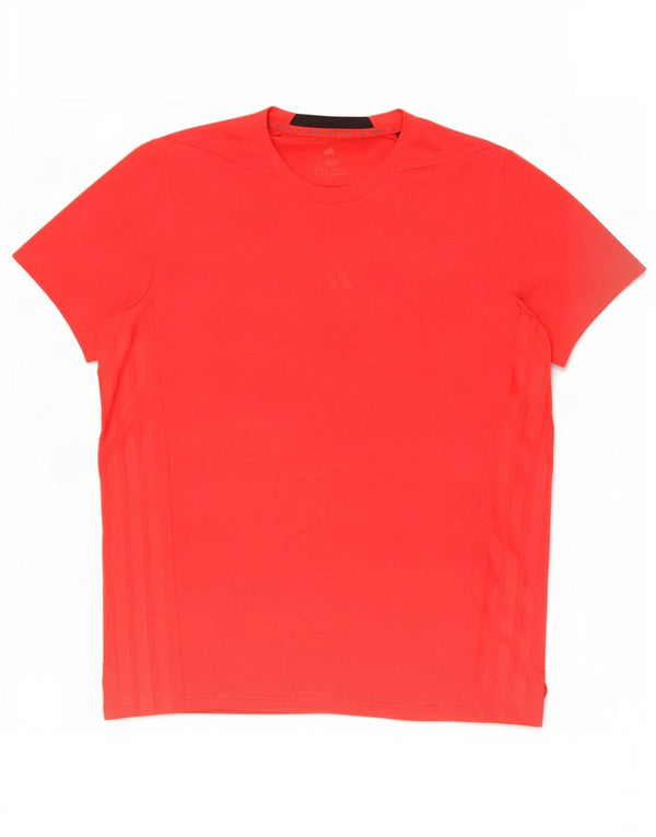 Adidas T-shirt slim fit pour hommes, grand rouge, polyester