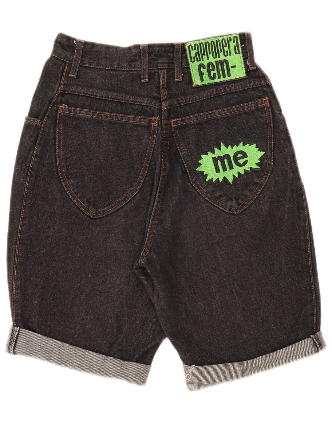 CAPOPERA Short en jean taille haute pour femme W26 Petit gris en coton