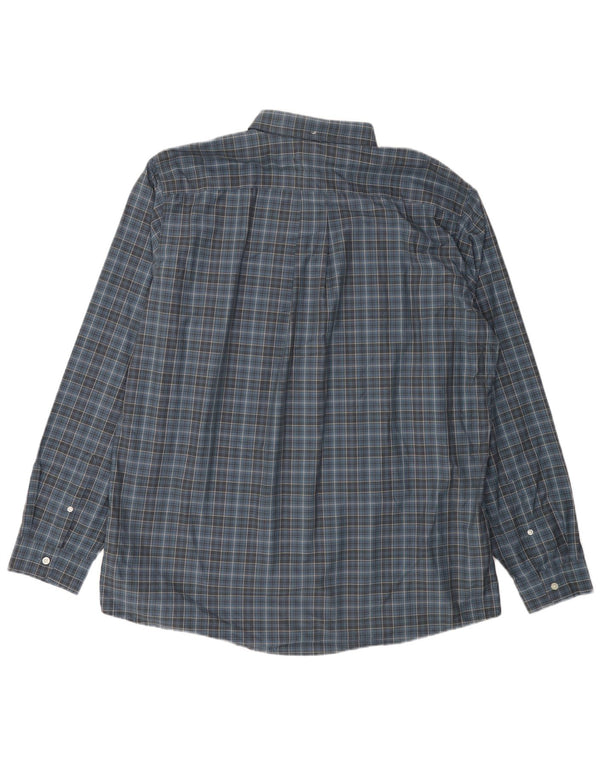 EDDIE BAUER Chemise grande coupe décontractée pour homme XL en coton à carreaux bleus