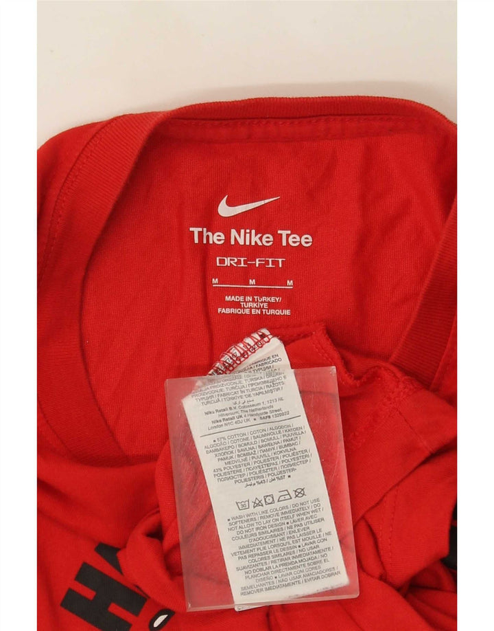 Nike Homme Dri Fit Graphic T-Shirt Haut Rouge Moyen Coton