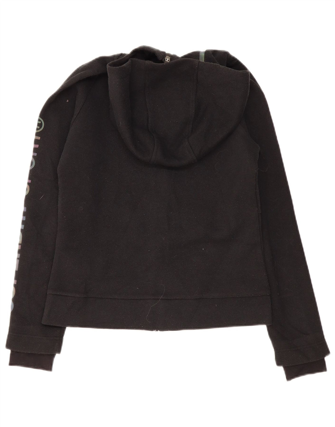 Superdry Pull à capuche zippé graphique pour femme UK 10 Small Noir Polyester