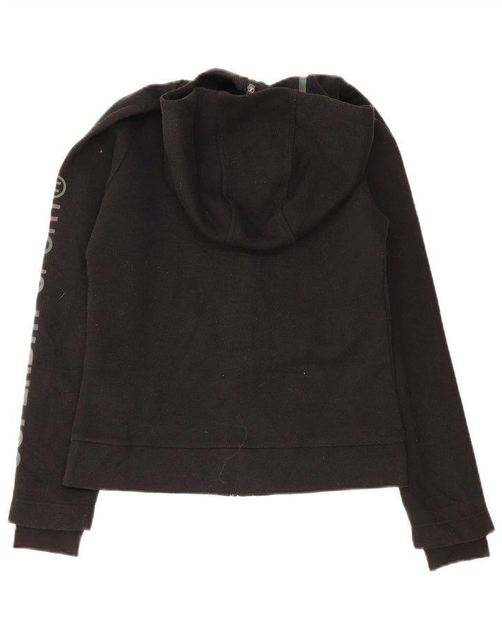 Superdry Pull à capuche zippé graphique pour femme UK 10 Small Noir Polyester