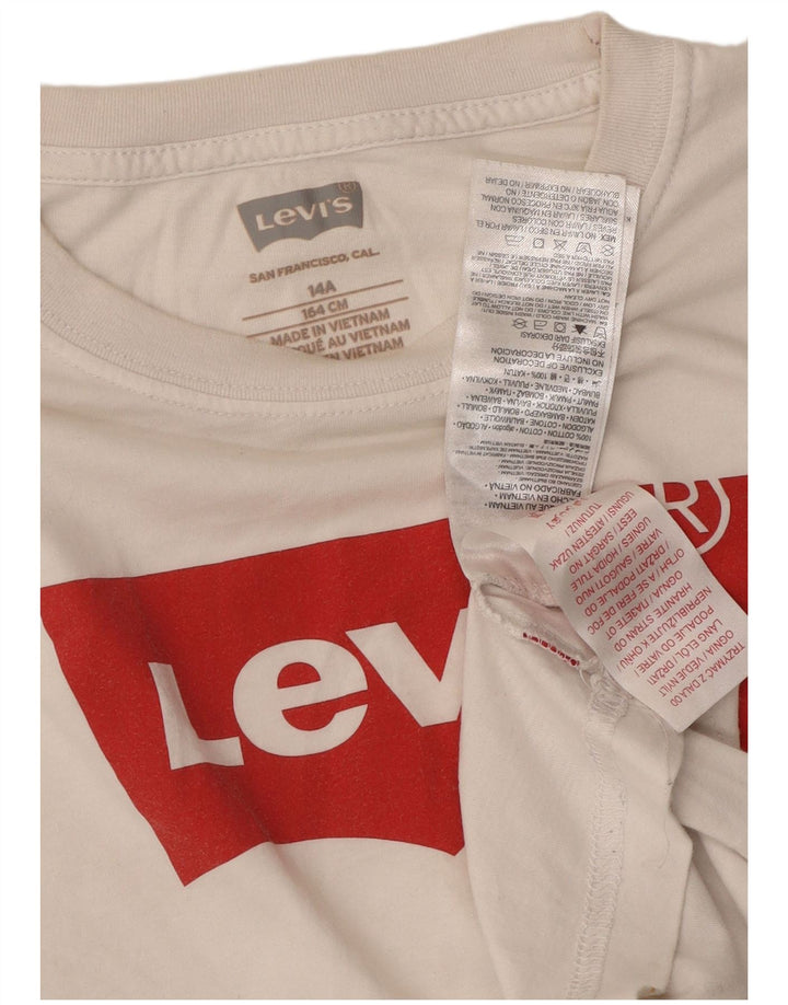 LEVI'S T-Shirt Graphique Fille 13-14 ans Blanc Coton