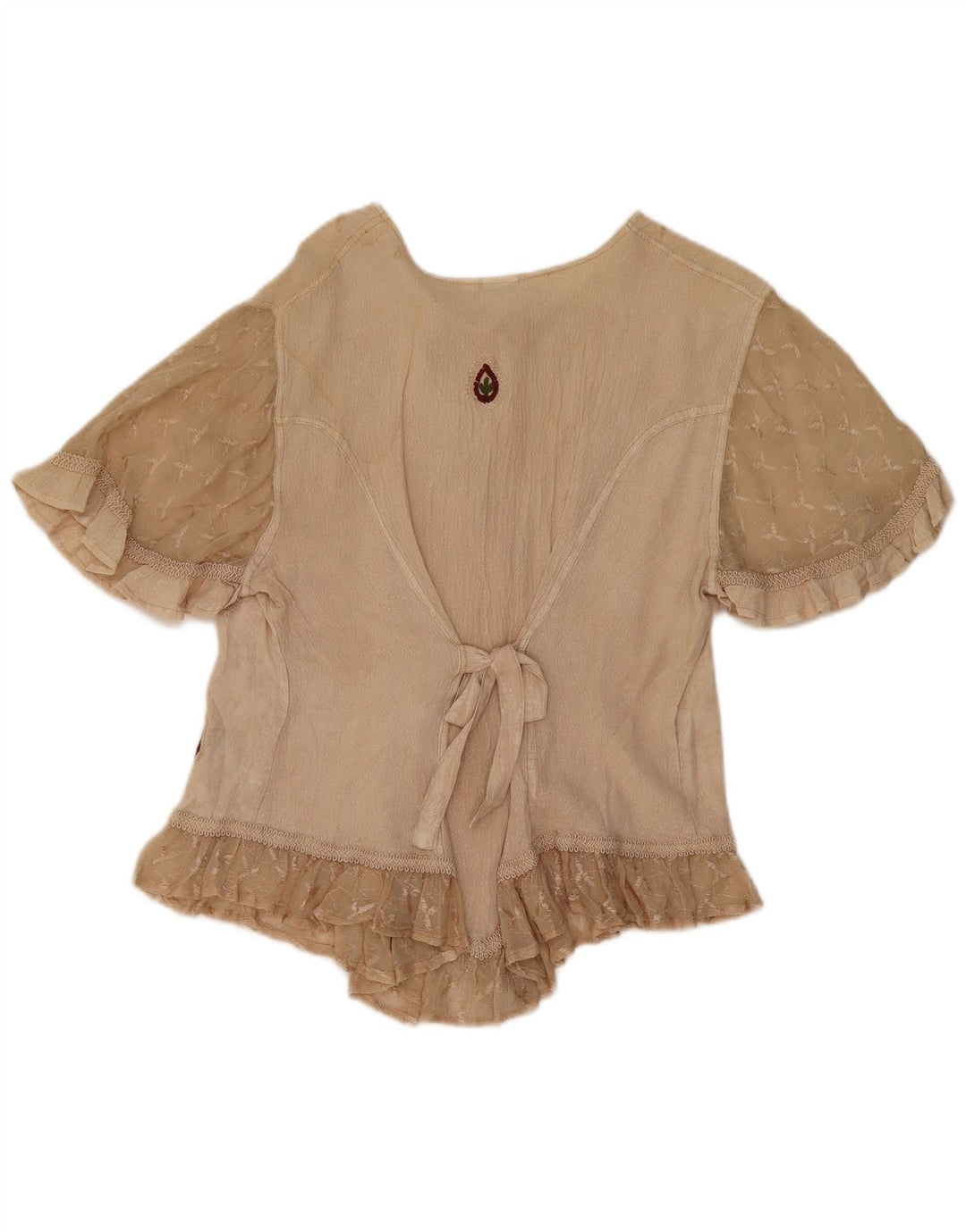 O.P.C Chemisier Femme Top UK 14 Viscose Florale Beige Moyen