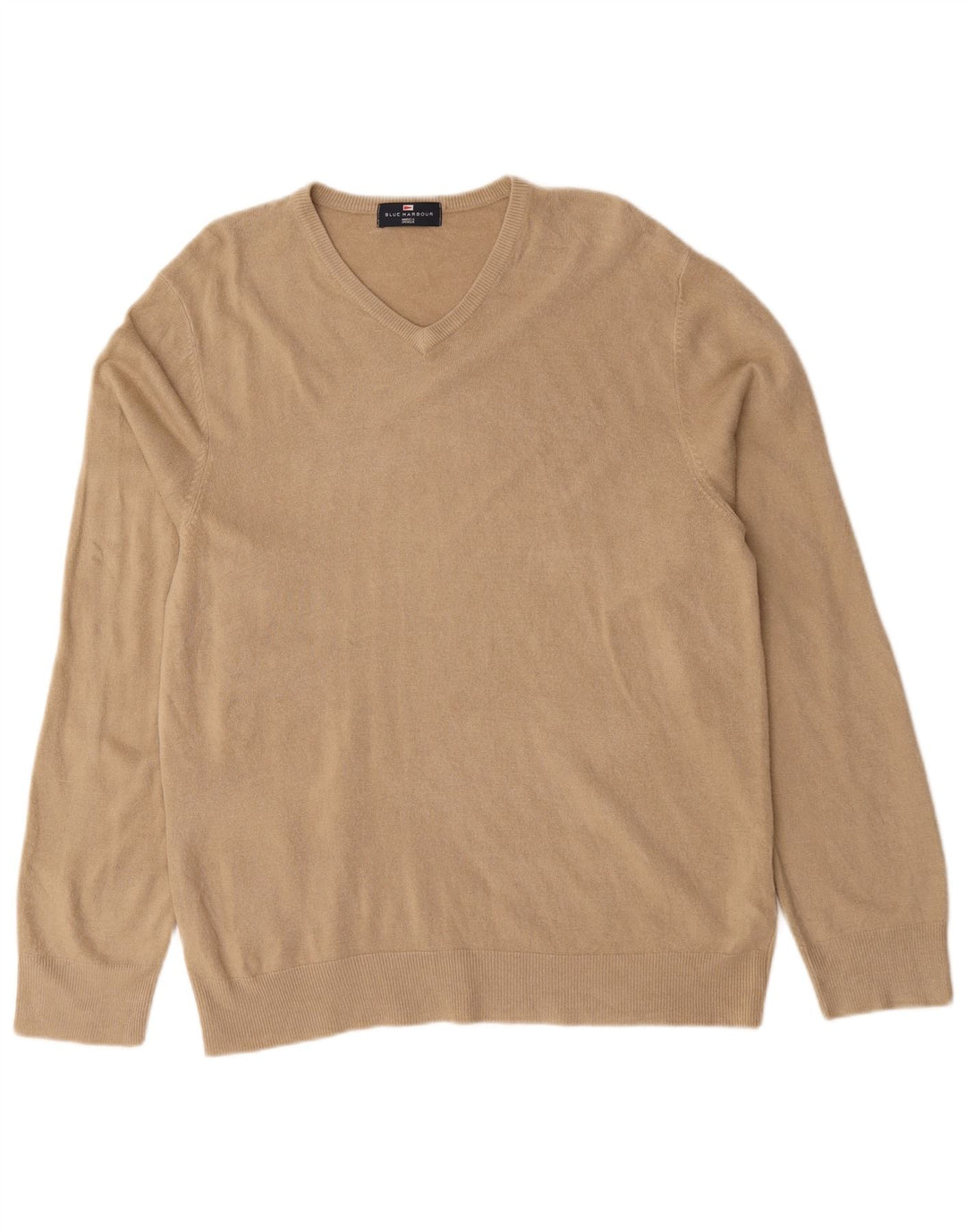 Marks & Spencer Pull Blue Harbour pour hommes, grand, en acrylique beige