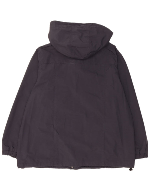 Veste de pluie surdimensionnée à capuche femme vintage UK 18 XL Polyamide bleu marine