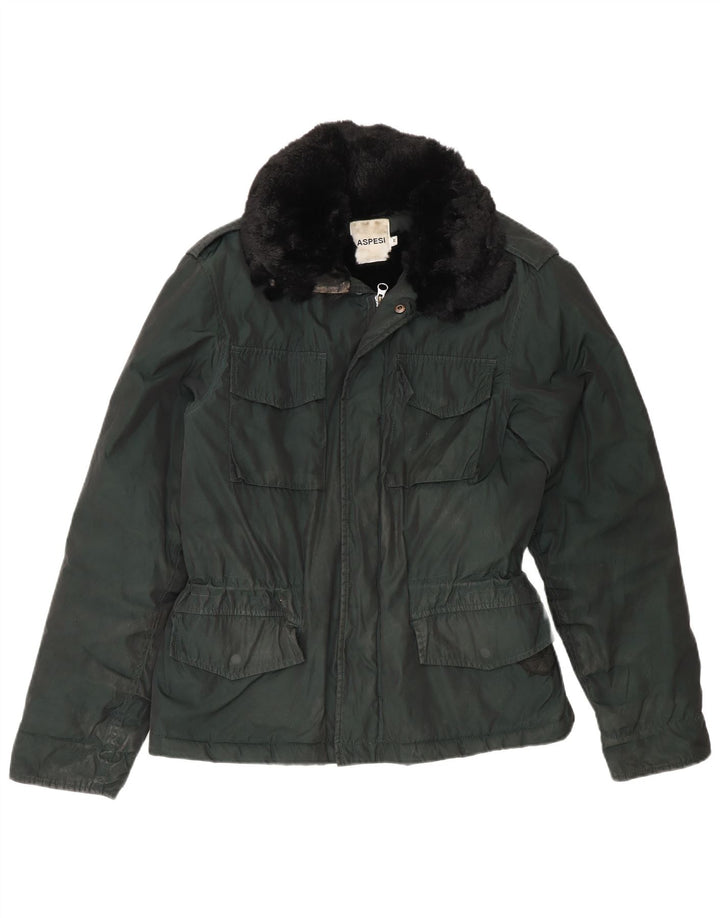 Aspesi Veste Militaire Homme UK 38 Vert Moyen Polyester Colorblock