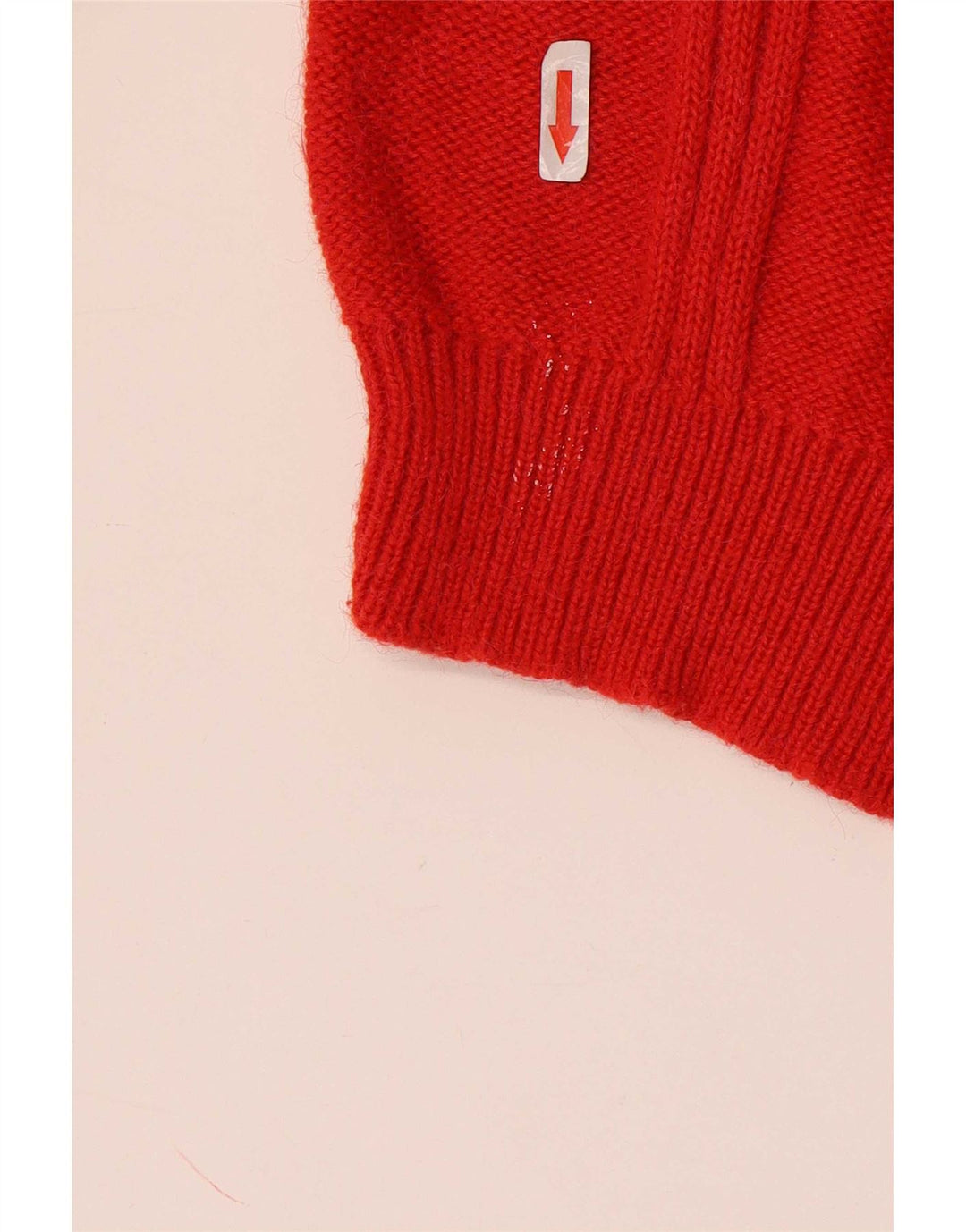 vintage Mens Roll Neck Jumper Pull XL Rouge Acrylique
