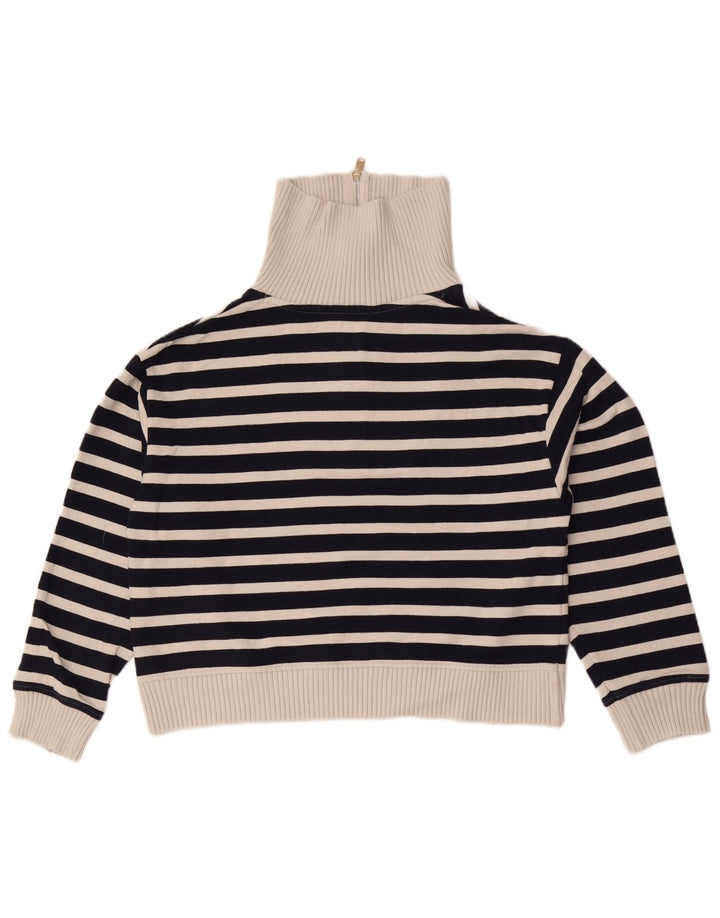 Marks & Spencer Pull à col zippé pour femme UK 14 Bleu marine moyen