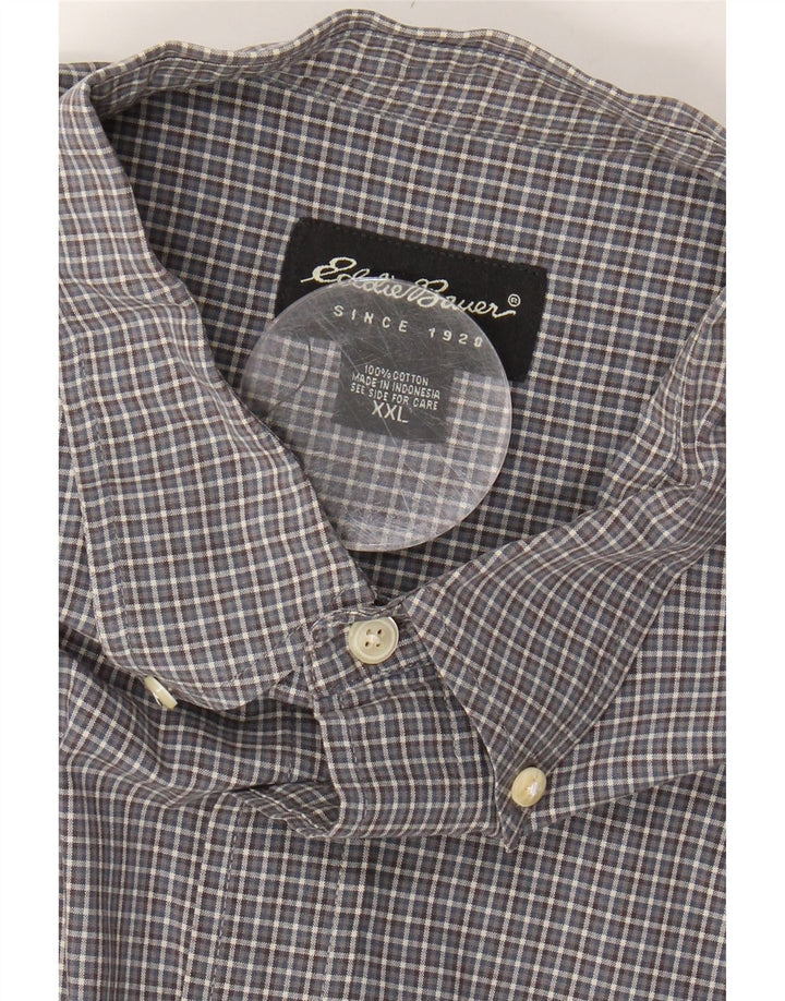 EDDIE BAUER Mens Shirt 2XL Grey Gingham Cotton Vintage Eddie Bauer and Second-Hand Eddie Bauer from Messina Hembry 