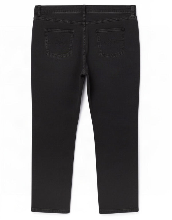 Marks & Spencer Pantalon droit décontracté pour femme UK 22 3XL W44 L29 Noir