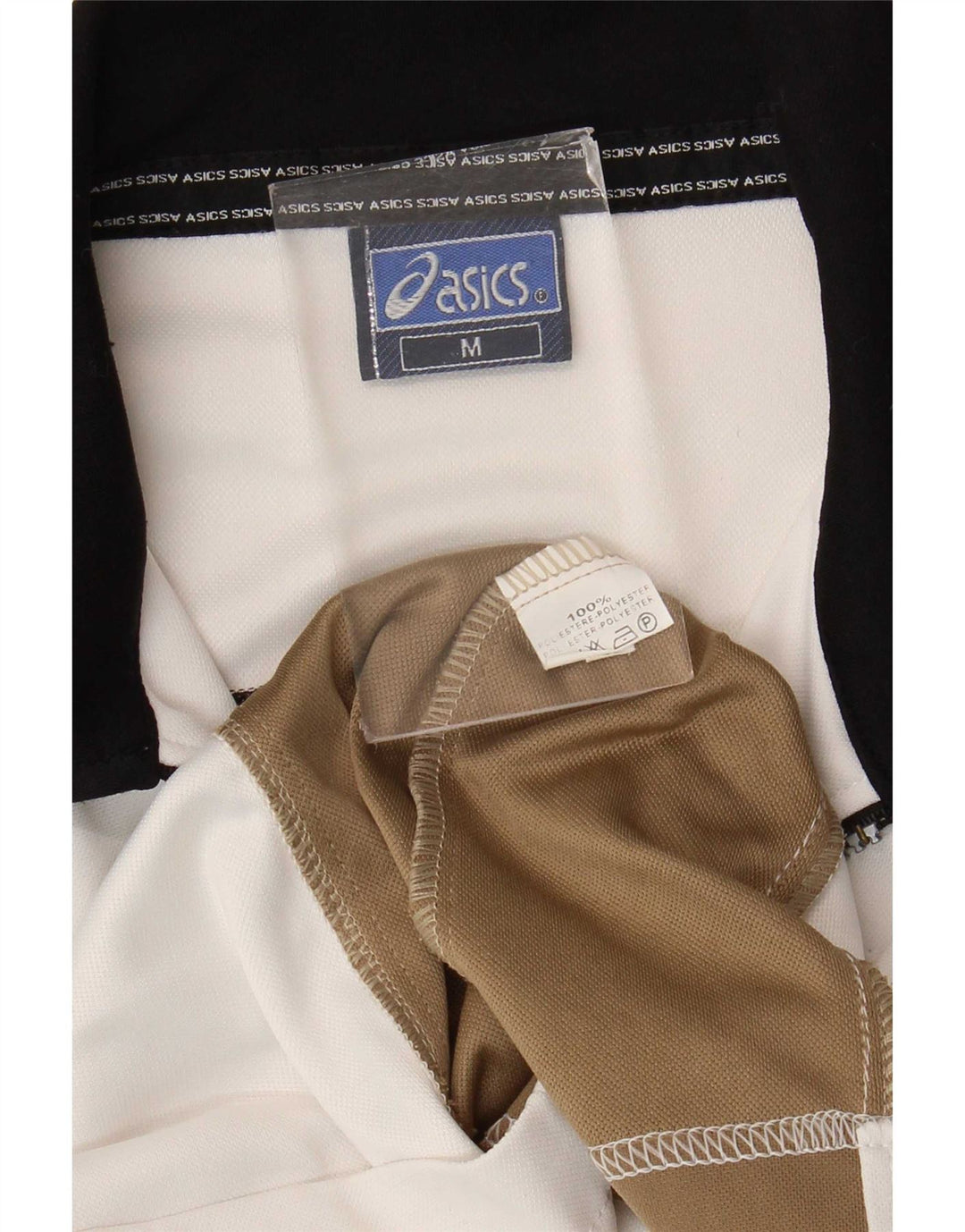 Asics Veste de Survêtement Homme Blanc Moyen Polyester Colorblock