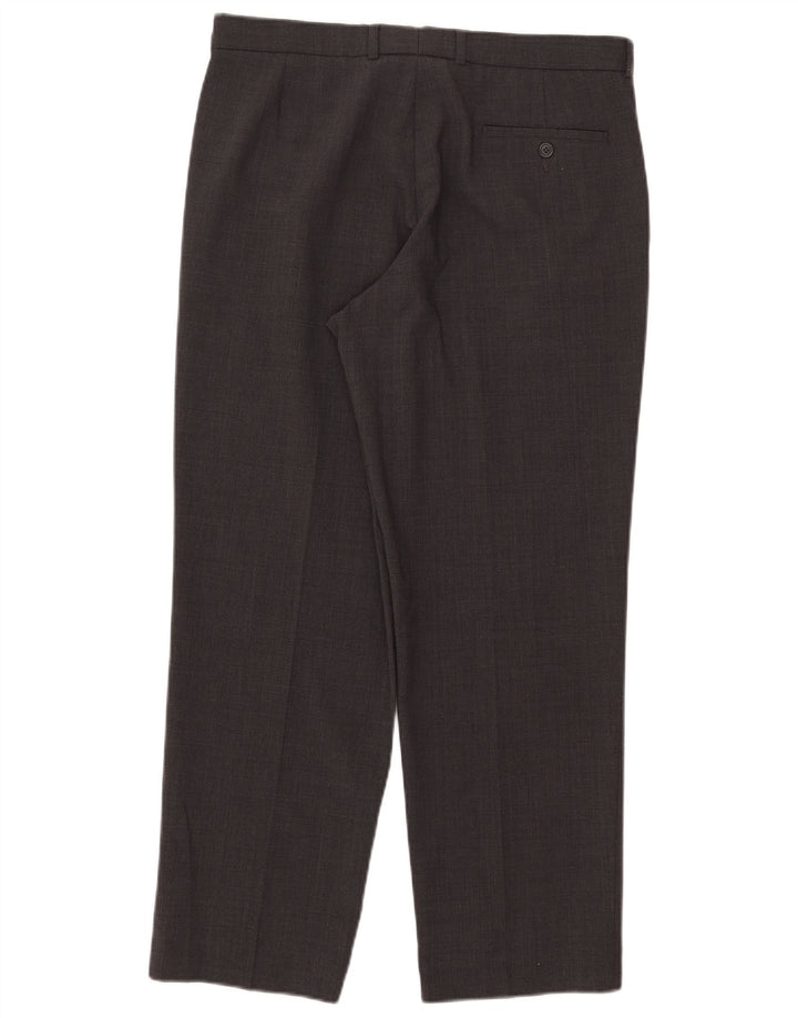 Marks & Spencer Pantalon de costume droit sur mesure pour homme W34 L29 Gris Polyester