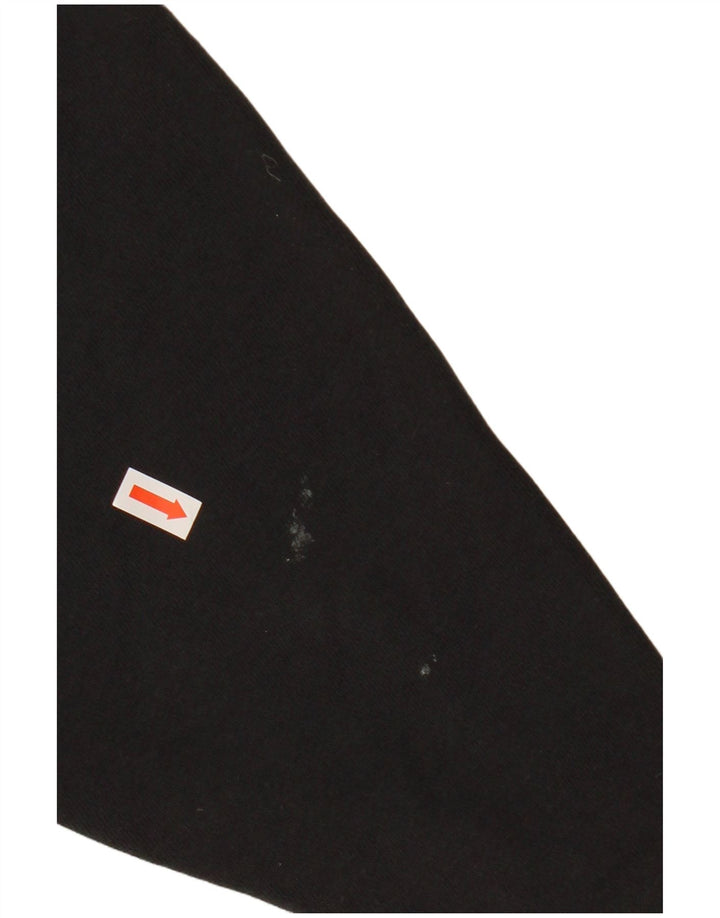 ADIDAS Pull à capuche surdimensionné graphique pour femme UK 12 en coton noir moyen