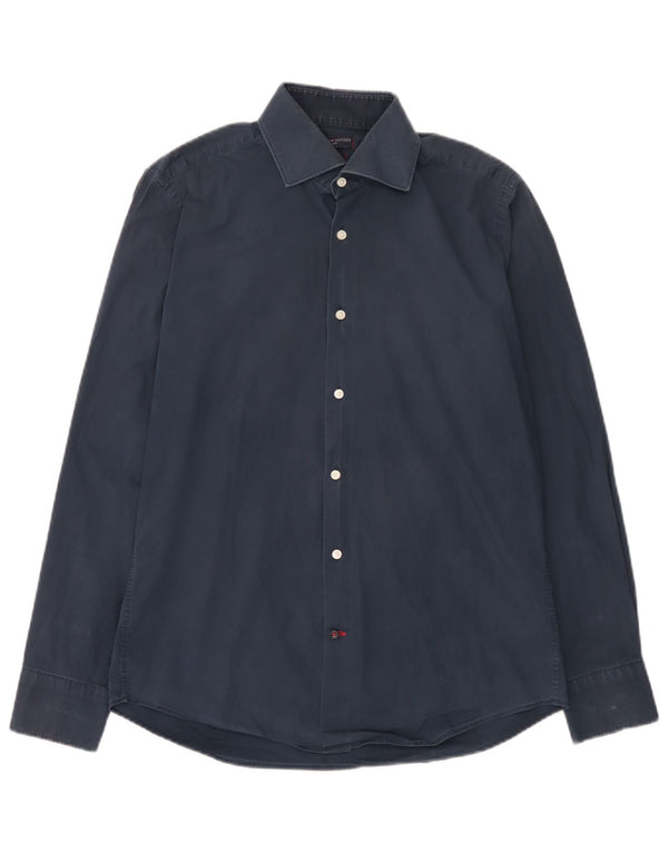 Tommy Hilfiger Chemise ajustée sur mesure pour homme Taille 40 15 3/4 Bleu marine moyen
