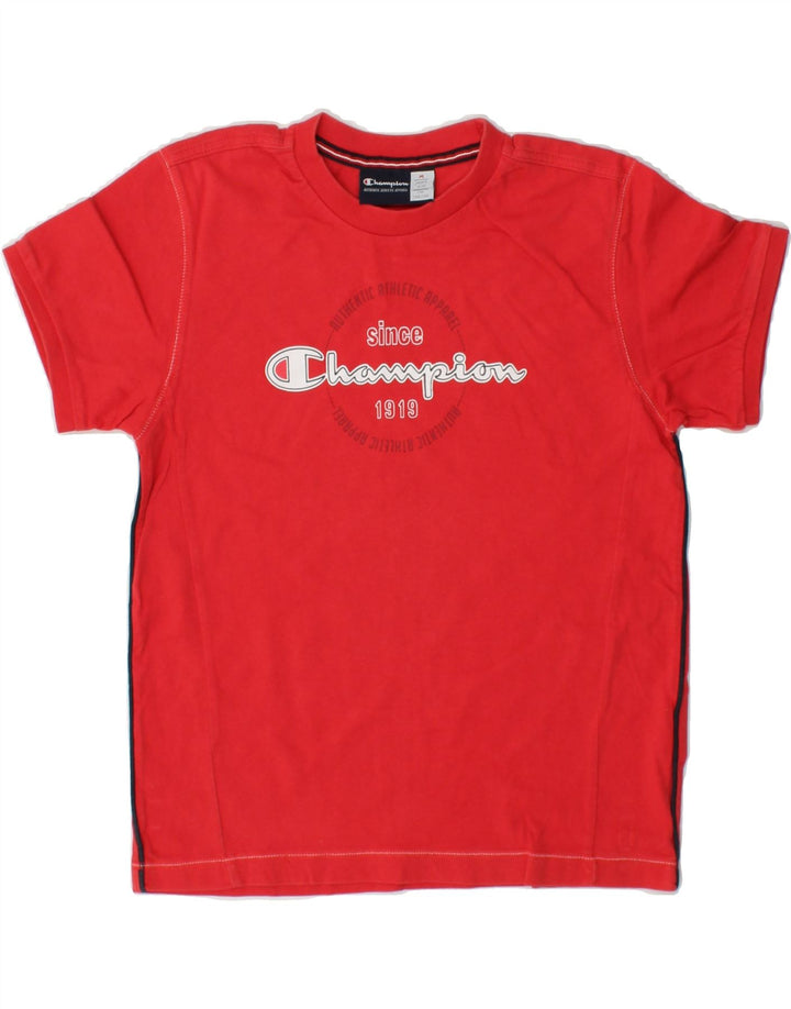 CHAMPION Boys Graphic T-Shirt Top 9-10 Years Medium Red Cotton Vintage Champion and Second-Hand Champion from Messina Hembry 