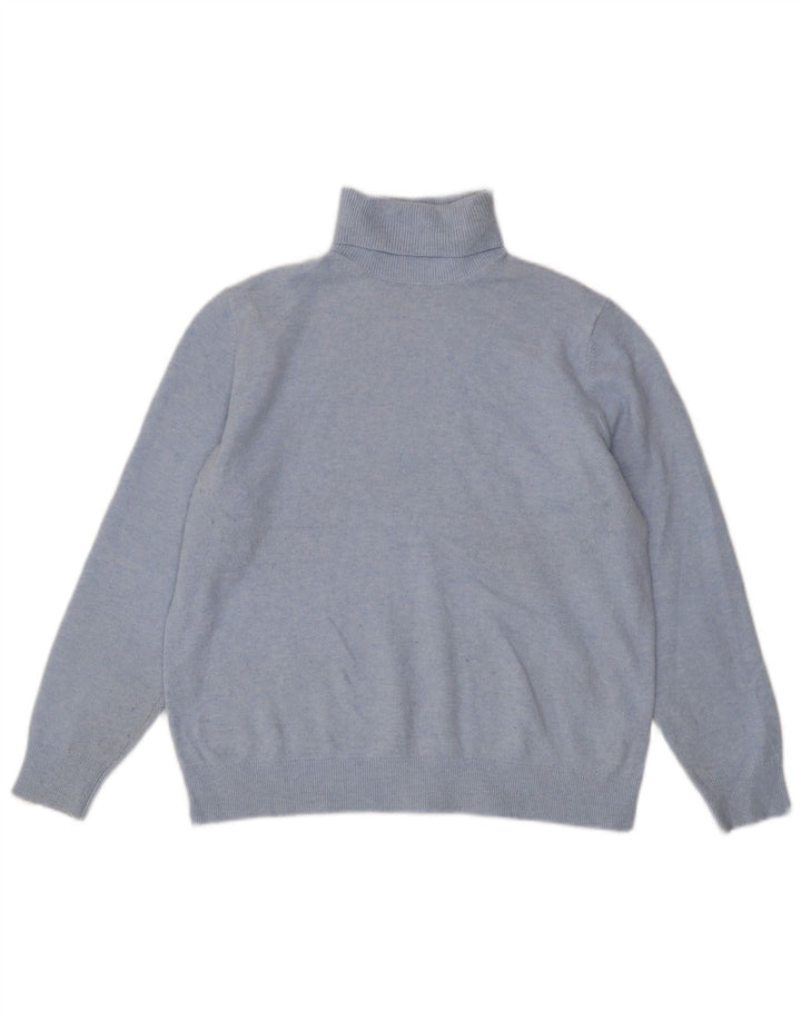 Marks & Spencer Pull col roulé pour femme UK 14 Bleu moyen Polyester