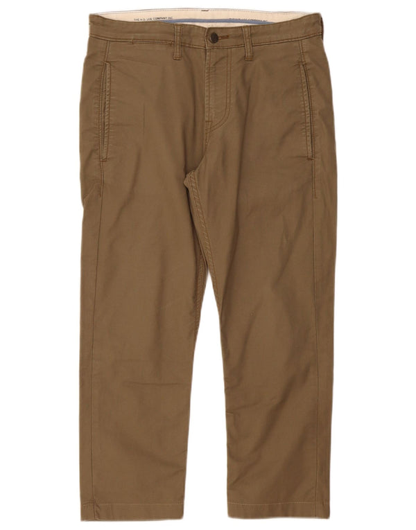 Lee Pantalon Chino Droit Court Homme W28 L24 Coton Kaki