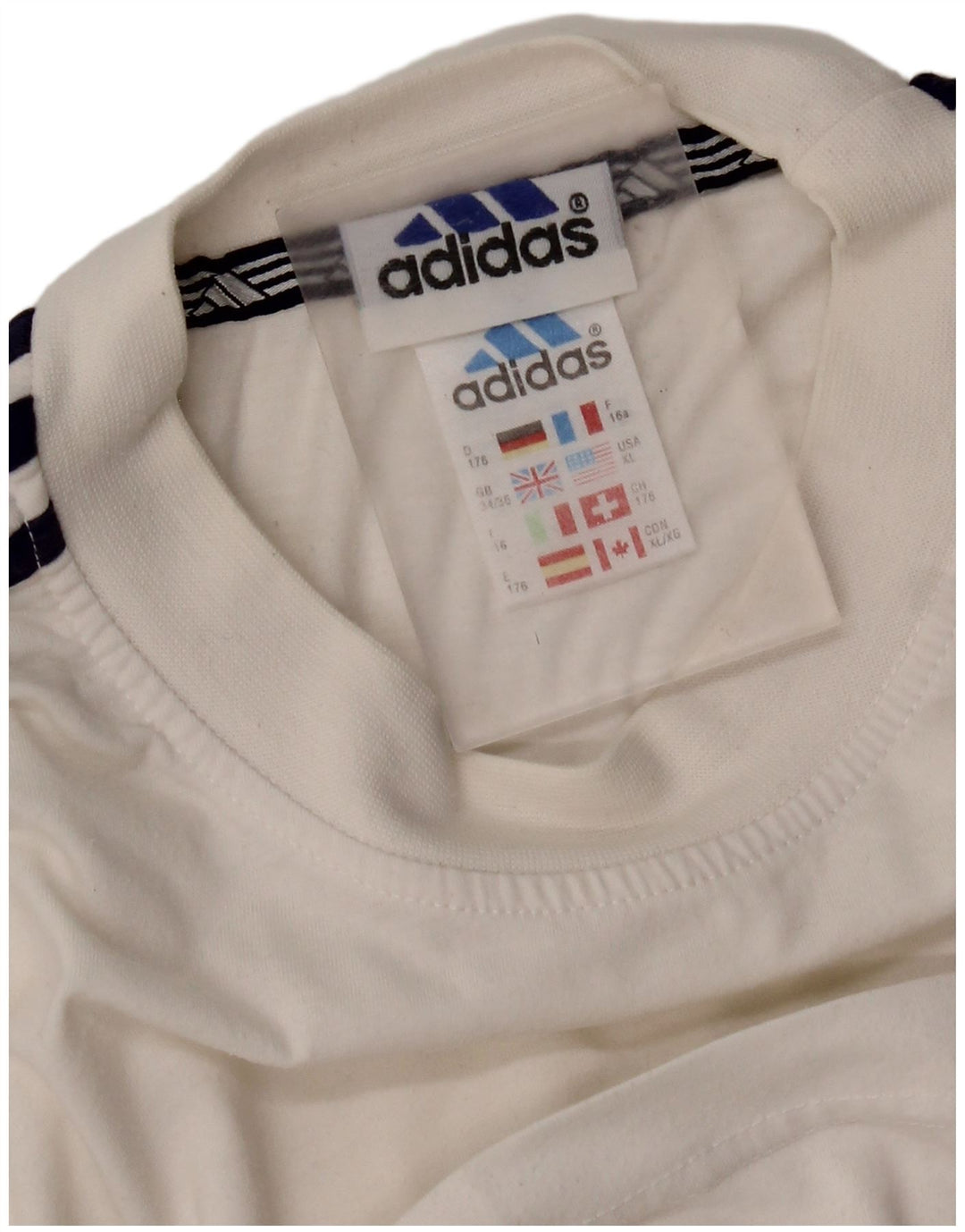 Adidas T-Shirt Top Garçon 15-16 ans Blanc Coton