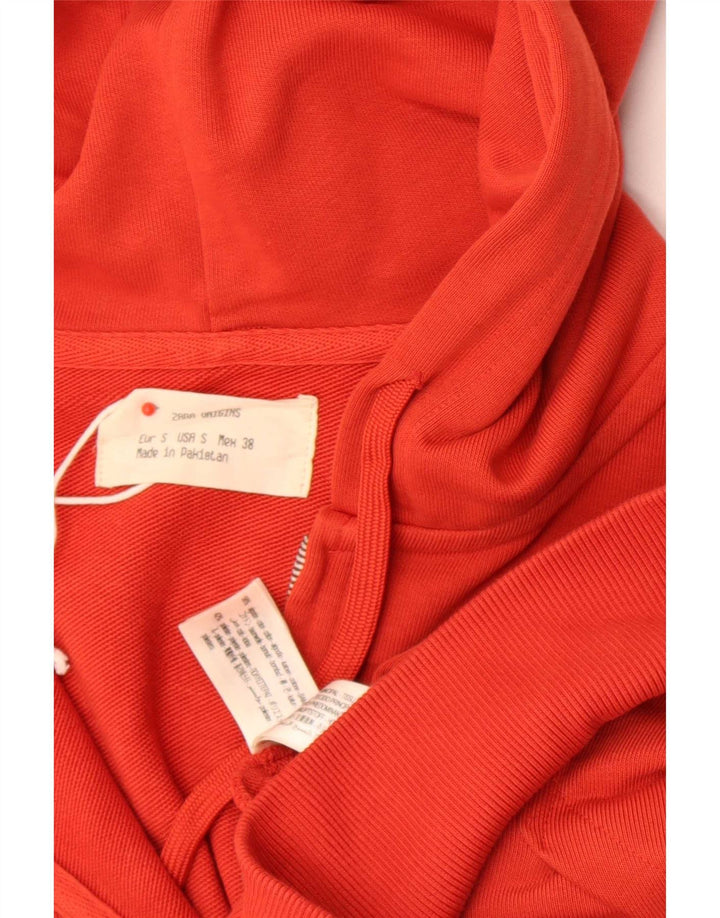 Zara Pull à capuche zippé pour homme Petit coton rouge