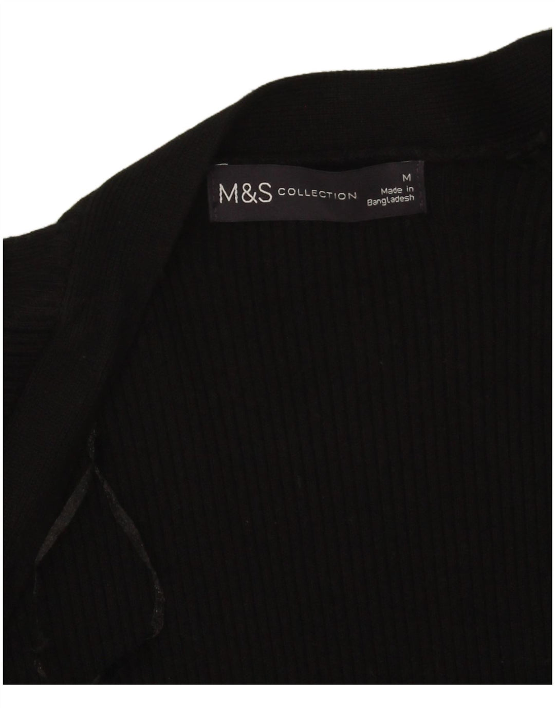 Marks & Spencer Pull Cardigan Ouvert pour Femme UK 14 Viscose Noir Moyen