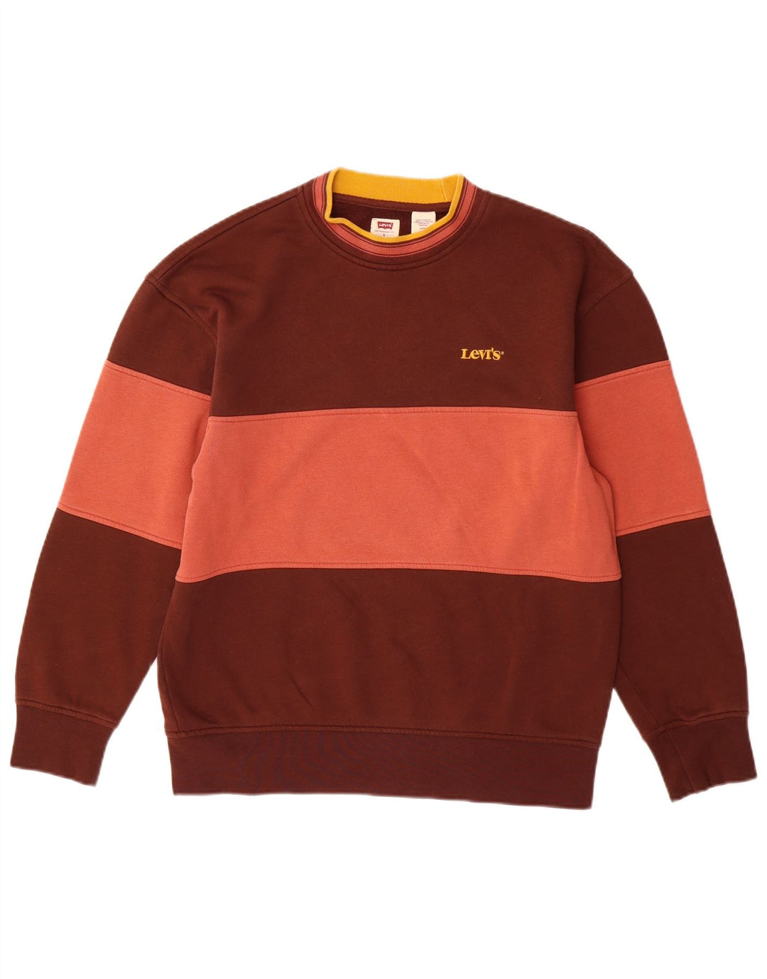 Levi's Sweat-Shirt Relaxed Homme en Coton Colorblock Small Marron