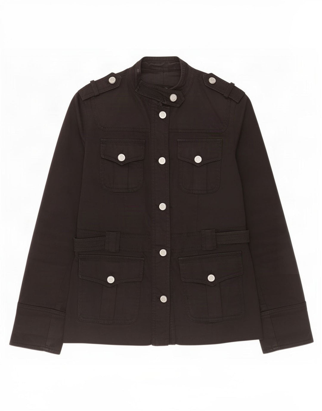 Massimo Dutti Veste militaire pour femme UK 10 Petit coton noir