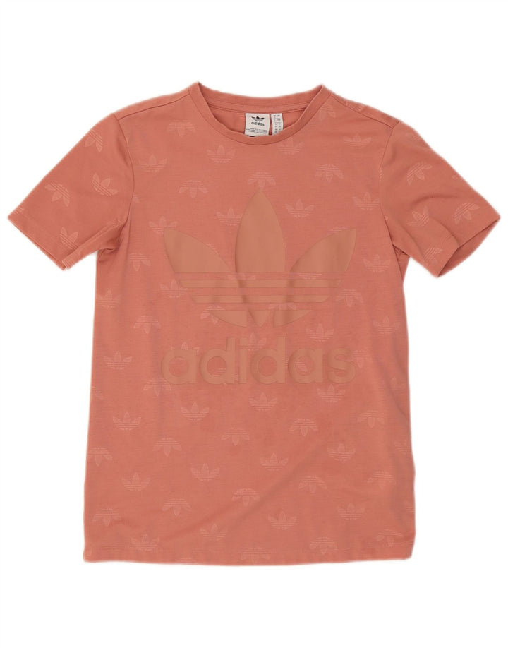 Adidas T-shirt graphique pour femme UK 8 Petit Rose Polyester