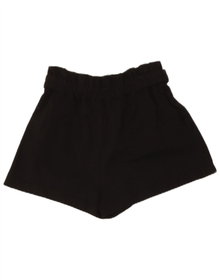 Zara Femmes Trafaluc Short Décontracté Taille Haute Moyen W26 Noir Polyester