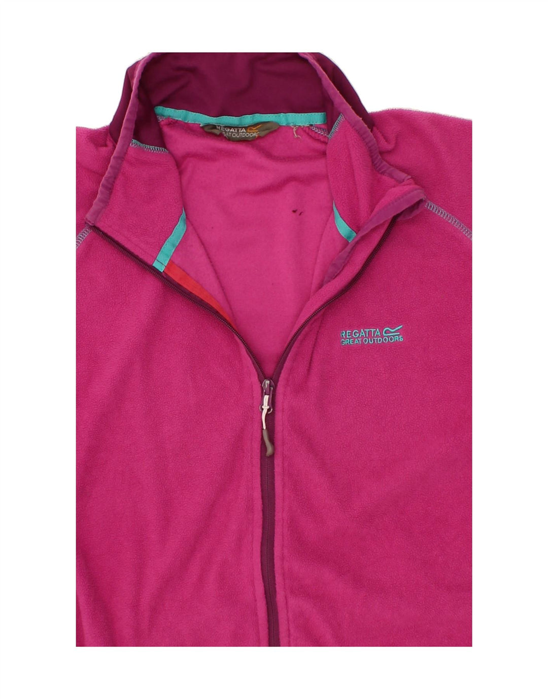 REGATTA Womens Fleece Jacket UK 16 Large Pink Colourblock Polyester Vintage Regatta and Second-Hand Regatta from Messina Hembry 
