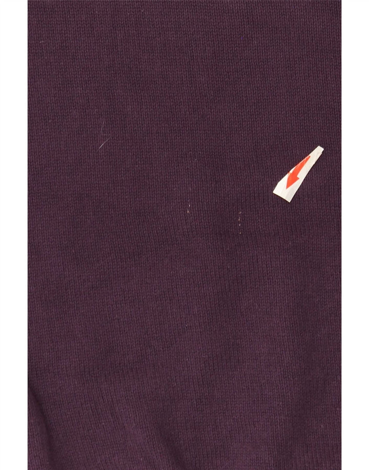 Marks & Spencer Pull coupe classique à col en V pour homme en coton violet moyen