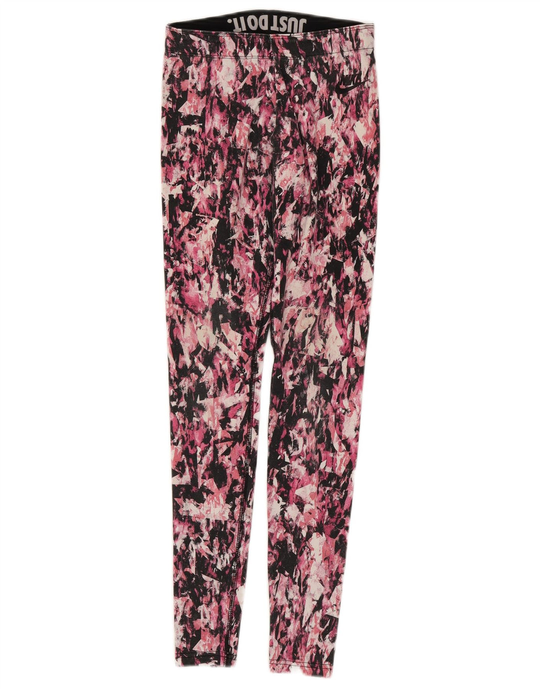 NIKE Womens Abstract Pattern Leggings UK 4 XS  Pink Cotton