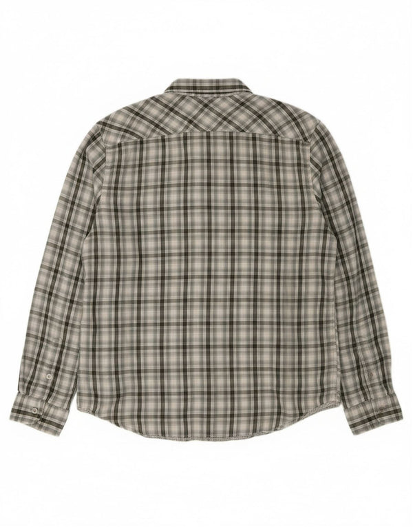 Calvin Klein Jeans Chemise militaire pour homme XL en coton à carreaux gris