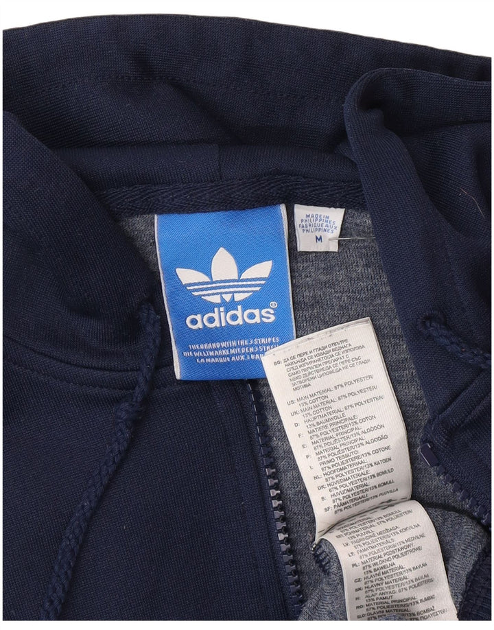 Adidas Pull à capuche zippé graphique pour homme Bleu marine moyen Polyester