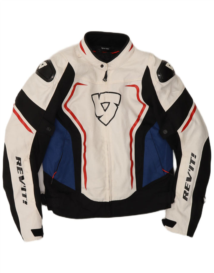 REV'IT Veste de motard pour homme UK 36 Small Off White Colourblock Moto