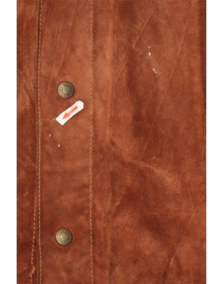 veste en daim homme vintage UK 38 Brun moyen