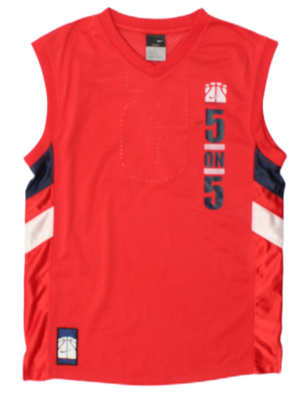 Nike Garçon Dri Fit Graphic Débardeur 12-13 ans Large Rouge Colorblock
