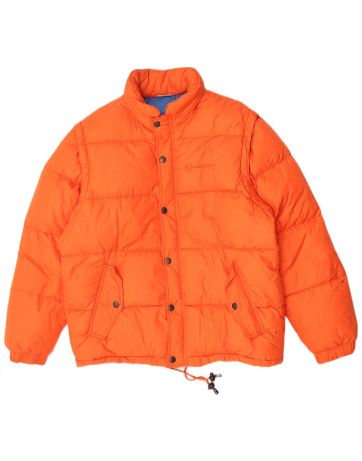 Sergio Tacchini Veste matelassée à capuche pour homme UK 36 Small Orange Polyamide