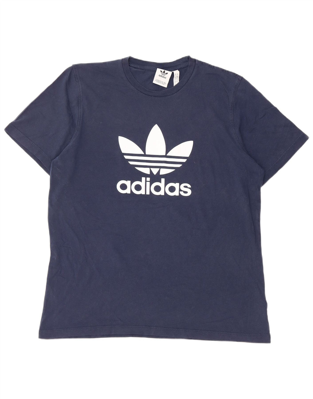 ADIDAS T-shirt graphique pour hommes, grand, en coton bleu marine