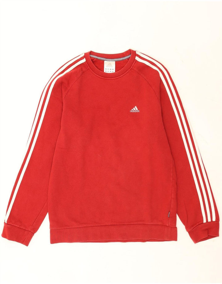 Adidas Sweat-shirt pour homme en coton color block Rouge Taille S