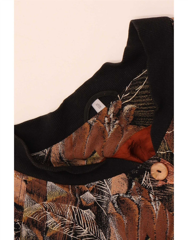 vintage Femme Bomber Veste EU 40 Moyen Brun Floral