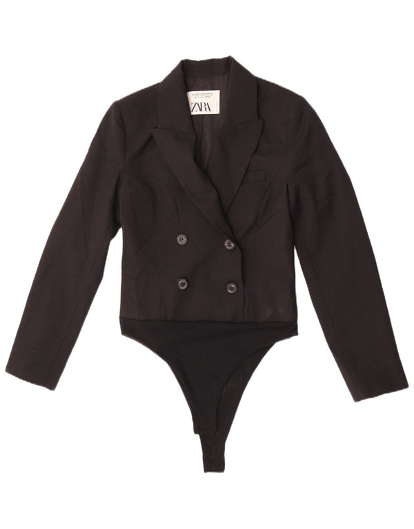 Zara Body Femme UK 10 Petit Noir Colorblock Polyester
