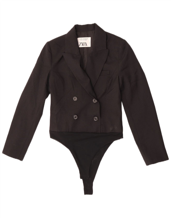 Zara Body Femme UK 10 Petit Noir Colorblock Polyester
