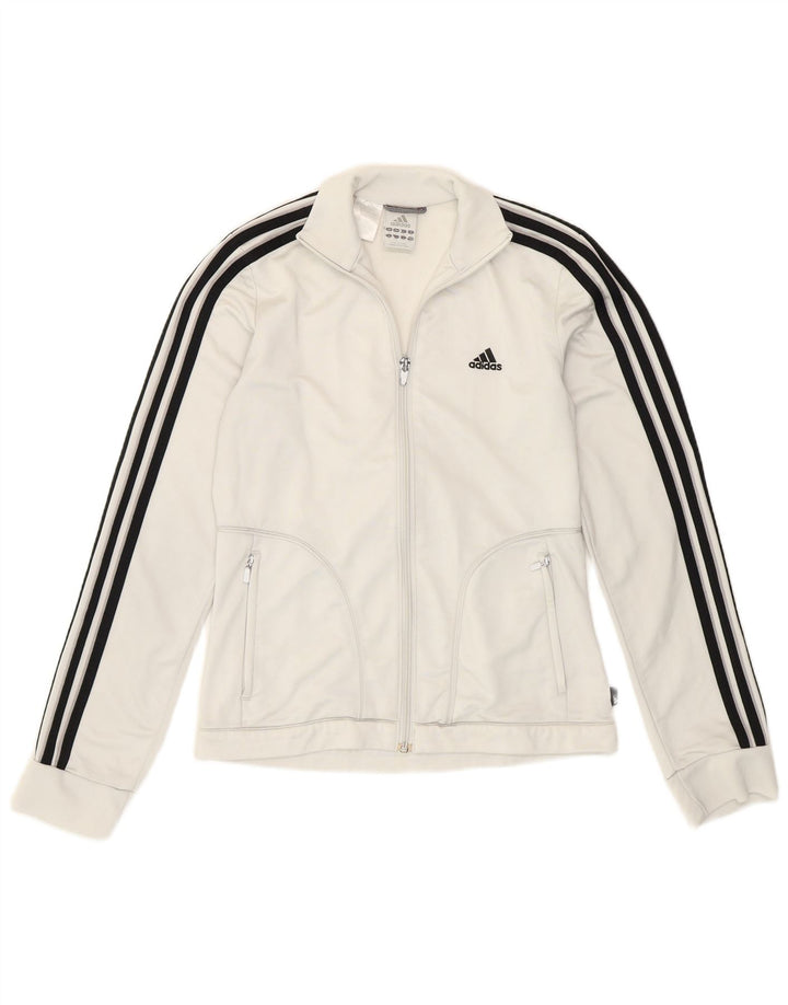 Adidas Veste de survêtement pour femme UK 10 Petit Gris Polyester