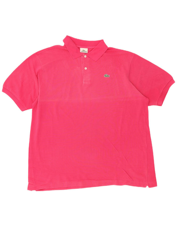LACOSTE Mens Polo Shirt Size 7 2XL Pink Cotton